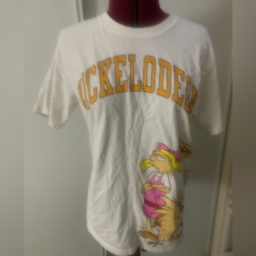 EUC Nickelodeon white T-Shirt with Hey Arnold design and print, Size Medium